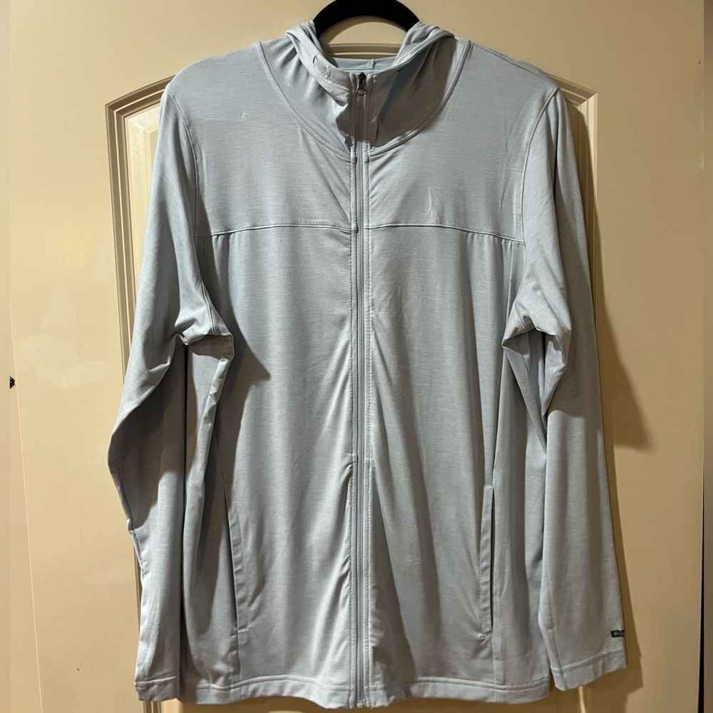 COLUMBIA Long Sleeve Full Zip Hooded Jacket Light Blue Women’s Size Large